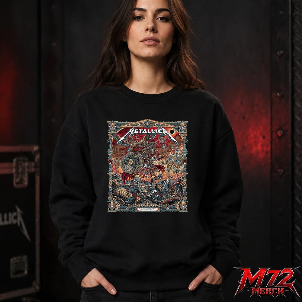 Metallica M72 World Tour May 9 2026 Athens Olympic Stadium Battle Warrior SweatShirt artwork